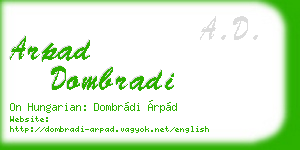 arpad dombradi business card