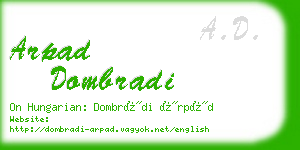 arpad dombradi business card